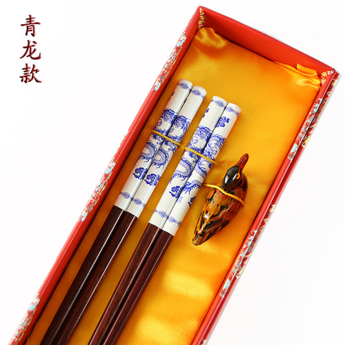 礼品筷子中国风木质龙纹商务婚庆送礼高档礼盒伴手礼送老外纪念品 - 图2