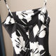 Satin ພິມ hem slit ສາຍແອວ suspender ຍາວ