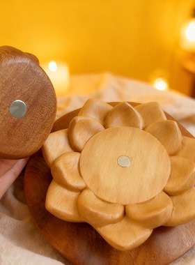 Q版打坐小佛解压可爱小摆件原实木质桌面办公室车载创意手办礼物