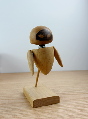 复古in创意实木机器人瓦力伊娃摆件可爱新婚礼物情侣情人节礼品