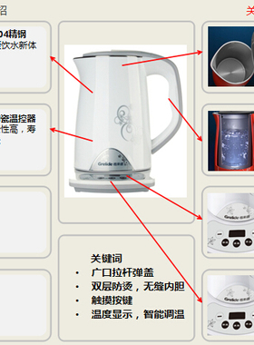 格来德双层防烫电热水壶Grelide
