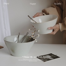Blemish Brief Little Fresher Day Style Charcoal Burning Light Green Ceramic Cutlery Shallow Mouth Salad Bowl Rice Bowl Rice Bowl