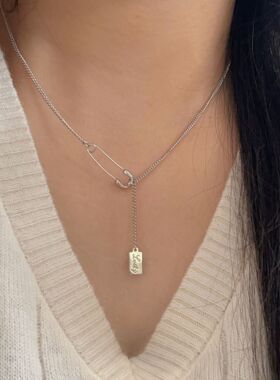 持恒S925纯银别针项链女小众时尚设计感冷淡风轻奢百搭锁骨链韩版