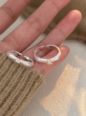 持恒韩国韩版闪沙锆石戒指女S925纯银2026新款轻奢冷淡风高级指环