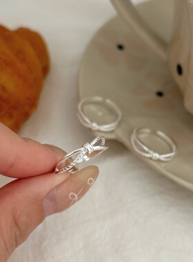 持恒S925纯银简约百搭开口打结戒指女韩国2026年新款小众感觉指环