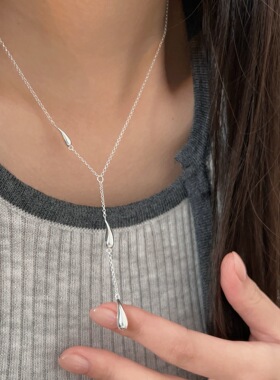 韩国韩版持恒S925纯银水滴流苏项链女2026新款轻奢气质时尚锁骨链