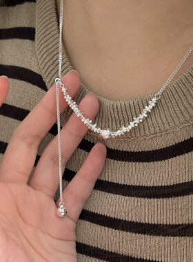 持恒S925纯银重工碎银子项链女2026女韩国新款ins百搭小众锁骨链