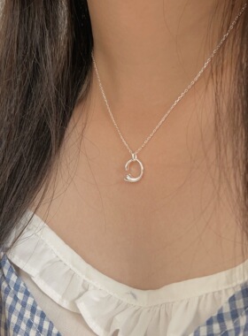 持恒S925纯银镶嵌C字母项链女轻奢极简小众设计锁骨链韩国韩版ins