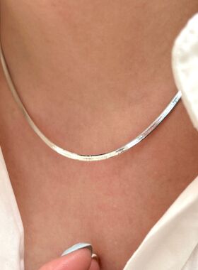 持恒S925纯银刀片项链女意大利2026年新款简约冷淡风蛇骨锁骨链