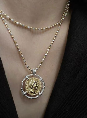 持恒s925纯银意大利车花钻光项链女韩国新款档口货撞色锁骨链吊坠