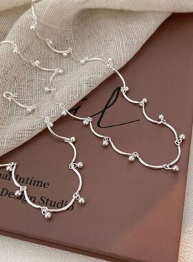 持恒925纯银极简小众设计圆球项链女韩国百搭高级感拼接ins潮手链