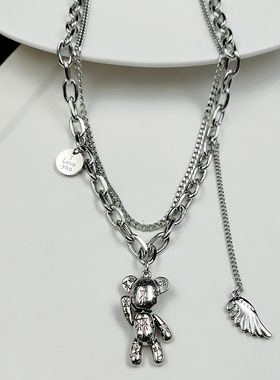 钛钢独特毛衣项链女ins轻奢小众