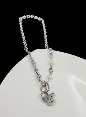 推荐钛钢小熊项链锁骨链
