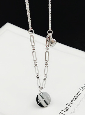 装饰钛钢女潮长款百搭冬高端项链