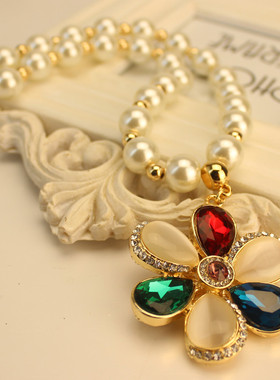 珍珠欧美装饰项链配饰女短款韩国