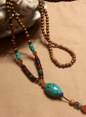 民族风挂件长项链配饰长款毛衣链