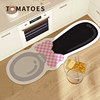 Ins style kitchen floor mat no washable wipeable leather mat