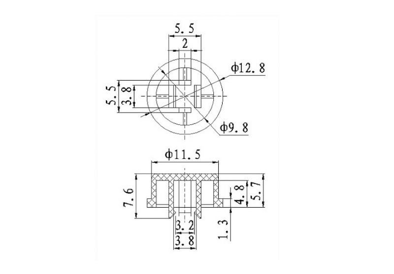 A24圆形按键帽红蓝色 适用于12*12*7.3mm B3F-4055型轻触开关按钮