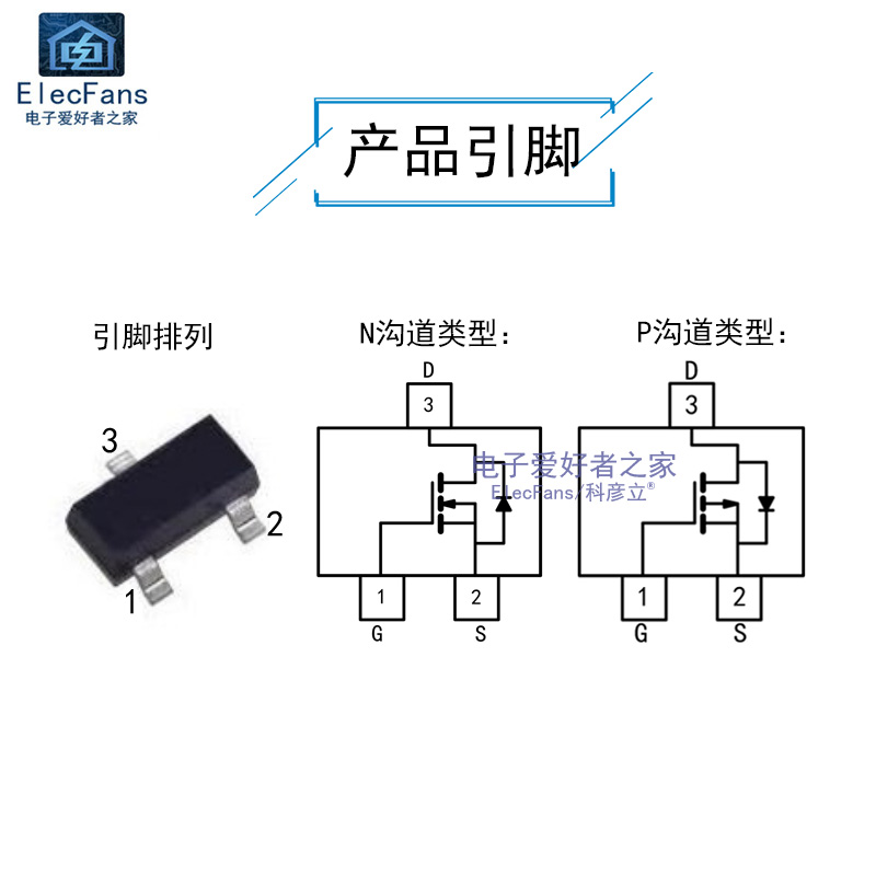 贴片MOS场效应管Si2300/Si2301/Si2302/Si2305/2306/2308/Si2309-图1