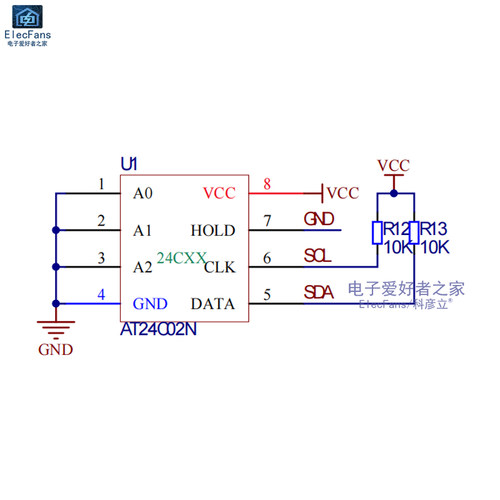 EEPROM存储器模块 AT24C02/04/08/16/32/64/128/AT24C256芯片 I2C-图0