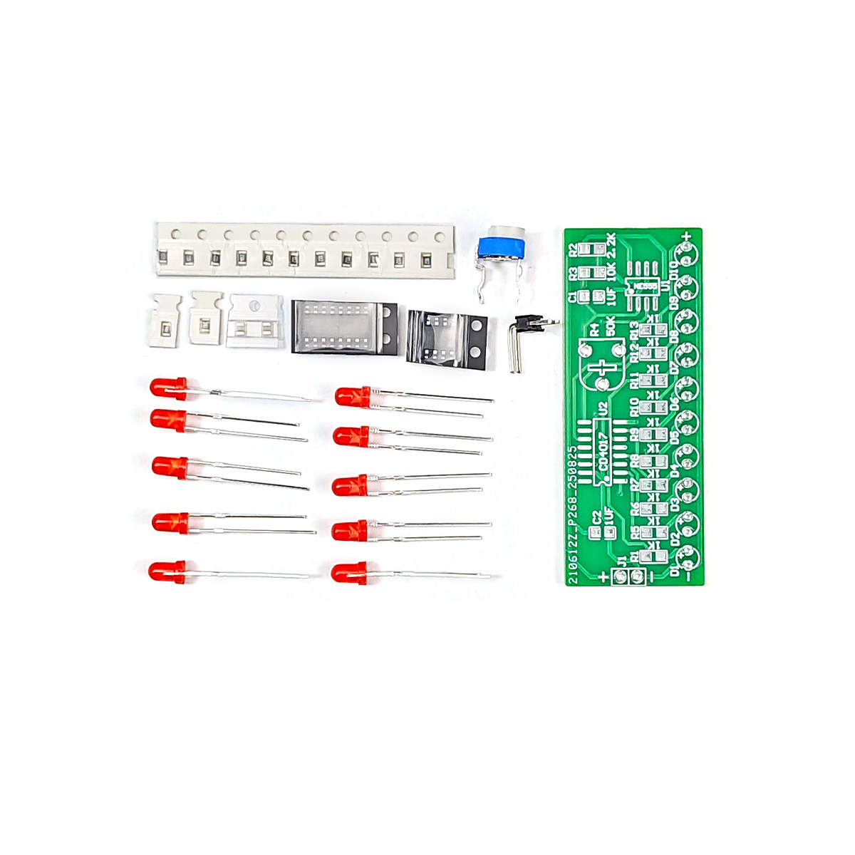 (散件) 贴片流水灯套件 NE555+CD4017 电子焊接练习板实训DIY制作,淘宝优惠券,粉丝福利购,淘宝优惠卷