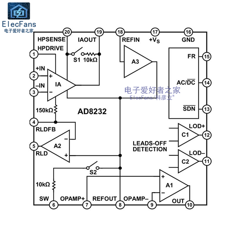 AD8232心电图监测生理身体指标测量板脉搏跳动心脏传感器创客模块 - 图0