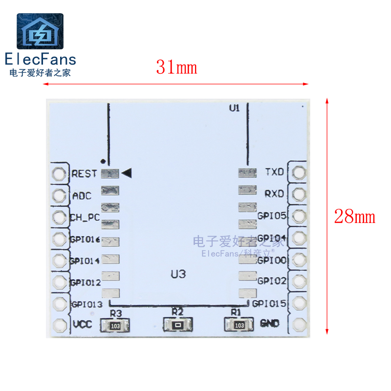 串口WIFI ESP8266模块转接板 ESP-07/08/12/12E/12F(不含模块)-图2