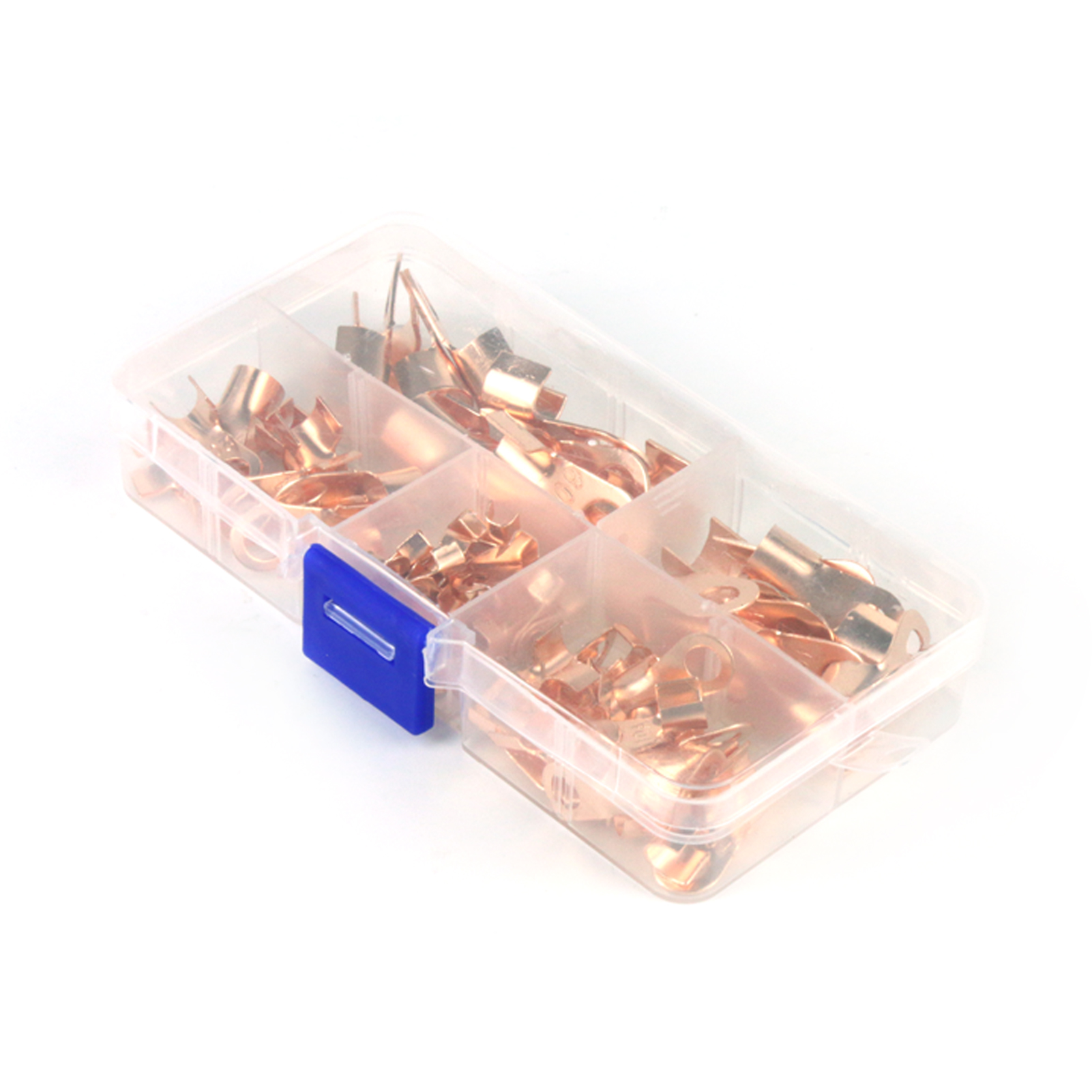 OT开口鼻紫铜接线电线铜鼻子组合盒装 5种共80只冷压接线端子套装