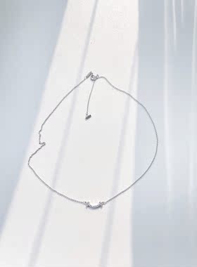 ZHAZHA韩国925银精致简约百搭时尚女人味字母吊坠女 短链颈链项链