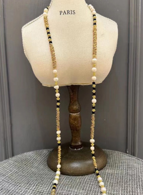 时尚复古高级感毛衣链ZHAZHA合金