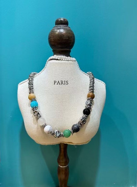 韩国新款不规则异形串珠项链