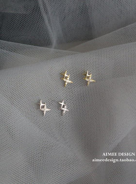 aimeedesign通体925镶钻百搭耳钉