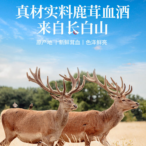 鹿茸血酒东北新鲜整支加酒保鲜片正品男士鹿酒滋补带血梅花鹿血酒 - 图0
