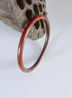 红酸枝微凹黄檀木超细方圆手镯