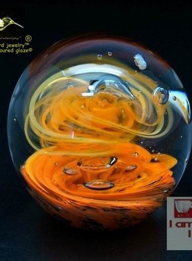 书柜琉璃厘米橘黄色系列水晶球