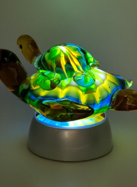 小海龟烛台桌面饰品蜂鸟琉璃雕塑