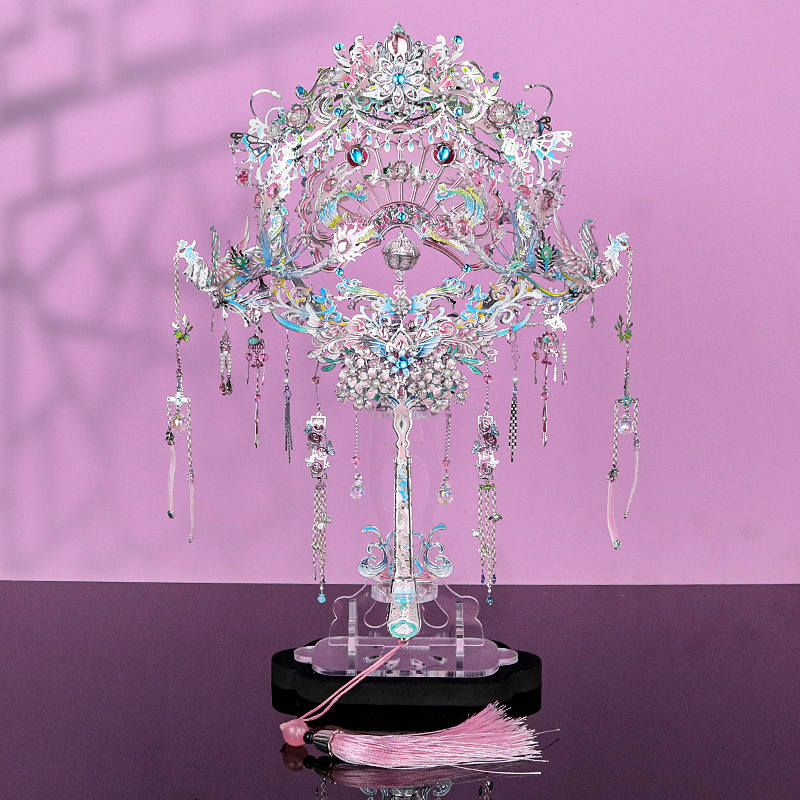 钢达粉黛银凤冠金属拼图diy手工材料自制3d立体十里红妆结婚礼物 - 图2