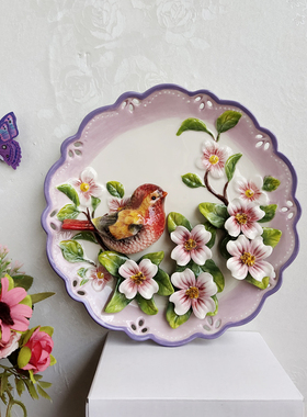 Functionart陶瓷欧式小鸟挂盘