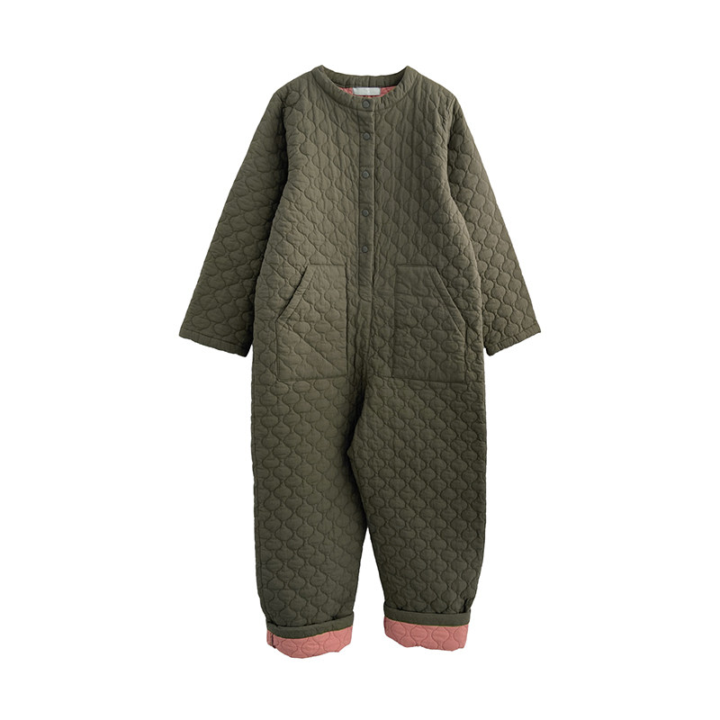 SYLP穗伊 可爱撞色女韩国秋冬波浪纹棉60绗缝夹棉长袖连体裤长裤,淘宝优惠券,粉丝福利购,淘宝优惠卷