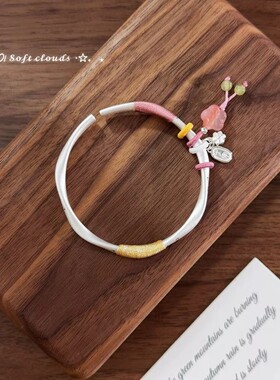 古法猫咪莫比乌斯手镯9999纯银手镯女足银新中式手饰送女友礼物
