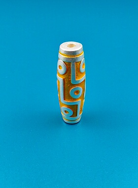 足银999烤蓝滴胶九眼天珠隔珠纯银转运珠佛珠文玩手串DIY银饰配件