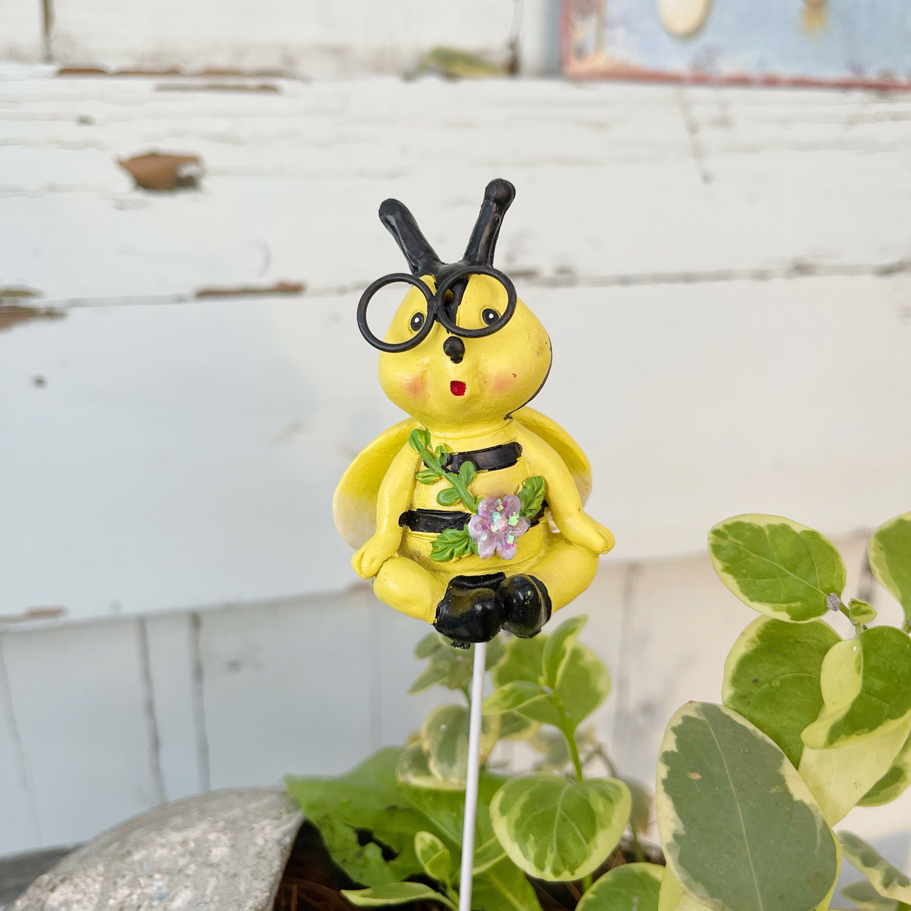 外贸树脂蜜蜂美式花园花插装饰摆件园艺杂货花插庭院户外花盆插件 艾米花园 淘优券