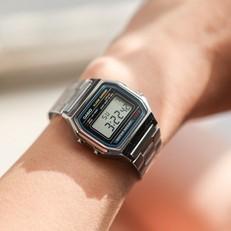 Casio casio small square watch male watch female watch student net red  small silver block electronic