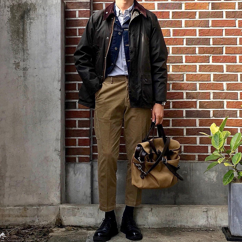 安欣同款Barbour Classic Bedale三皇冠绝版经典涂蜡油蜡夹克外套 - 图2