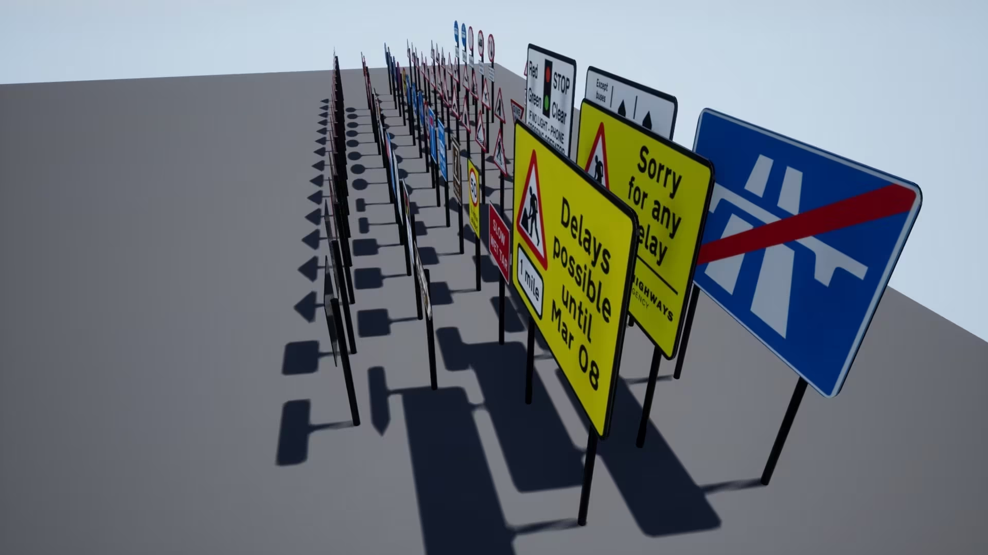 UE4虚幻4 UK Road Signs 英国道路路牌交通指路牌道具模型 - 图1