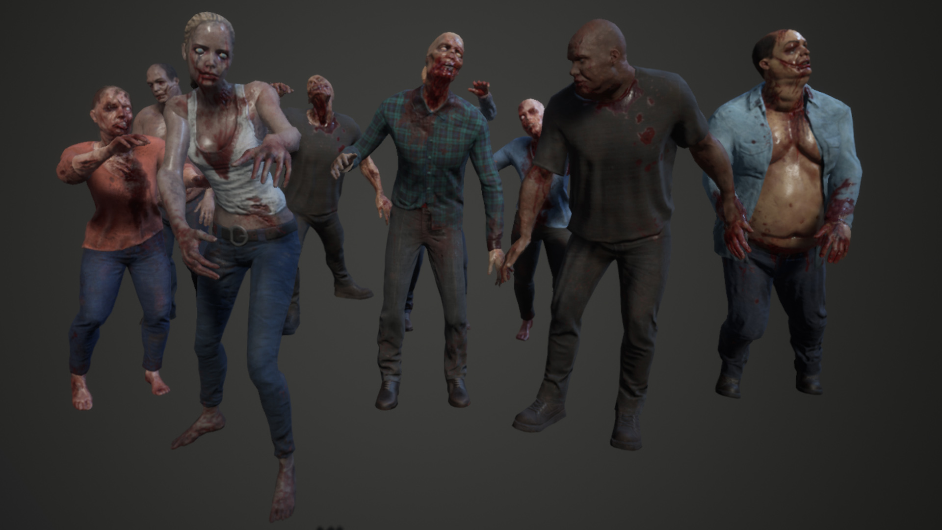 UE4虚幻5 Zombie Pack V1僵尸丧尸角色合集模型-图0