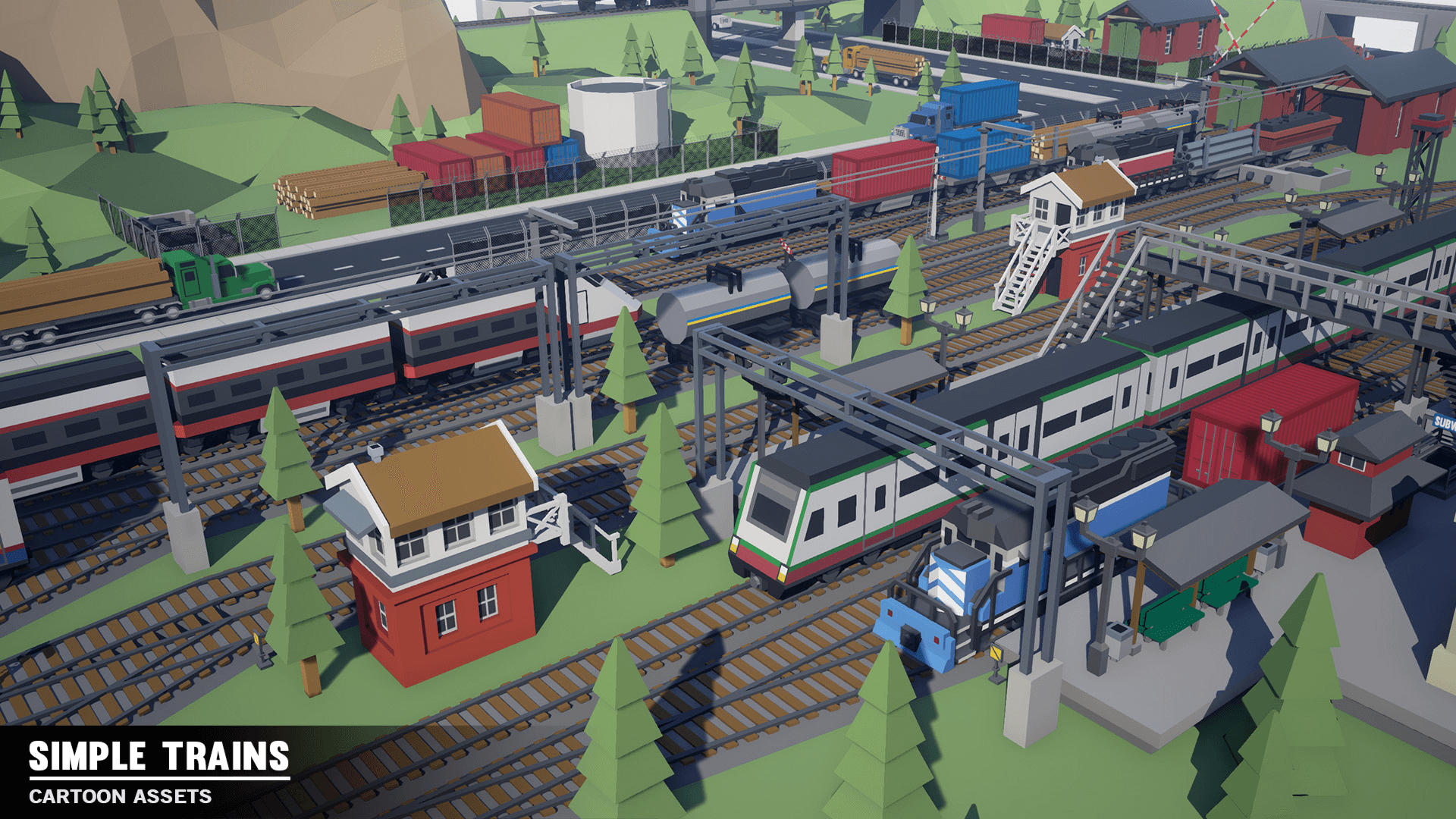 UE4虚幻5 Simple Trains卡通低聚简易火车模型-图2