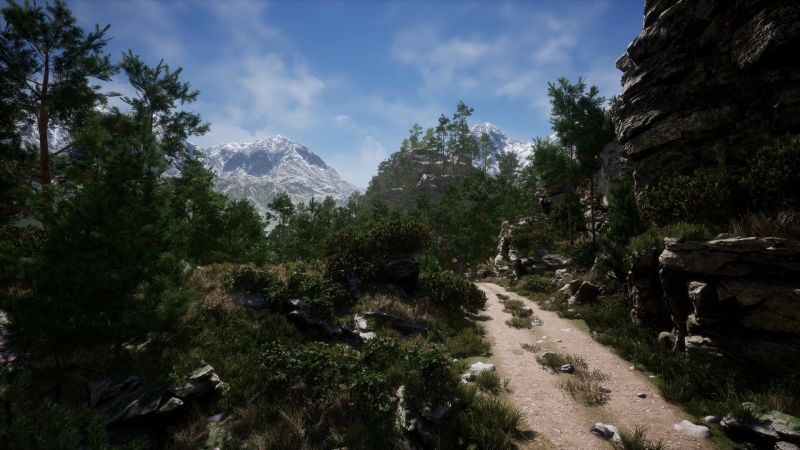 UE4虚幻5 Mountain- Environment Set写实山地森林河流湖场景-图2