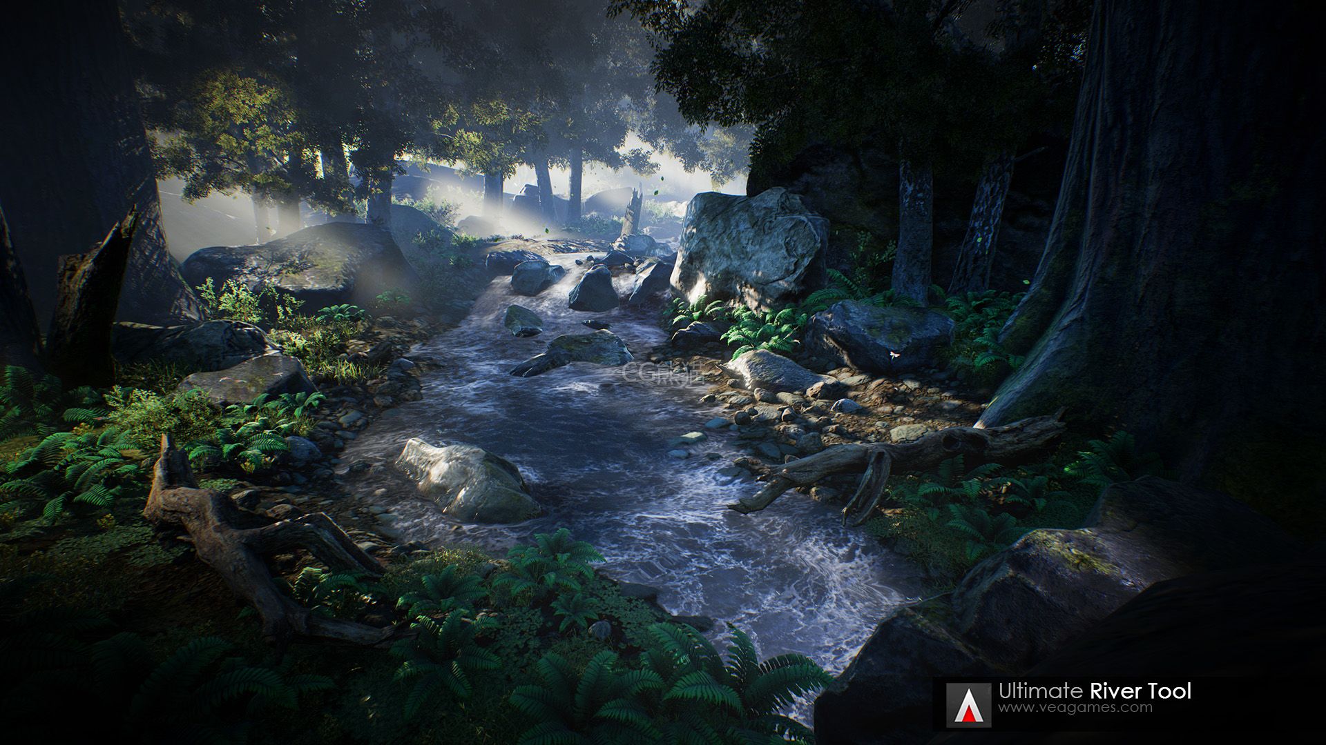 UE4虚幻5 Ultimate River Tool终极河流工具系统森林场景-图1