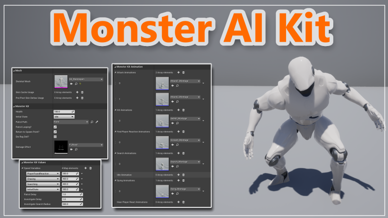 UE4虚幻5 Monster Ai Kit 怪物智能控制攻击识别行为蓝图 - 图0